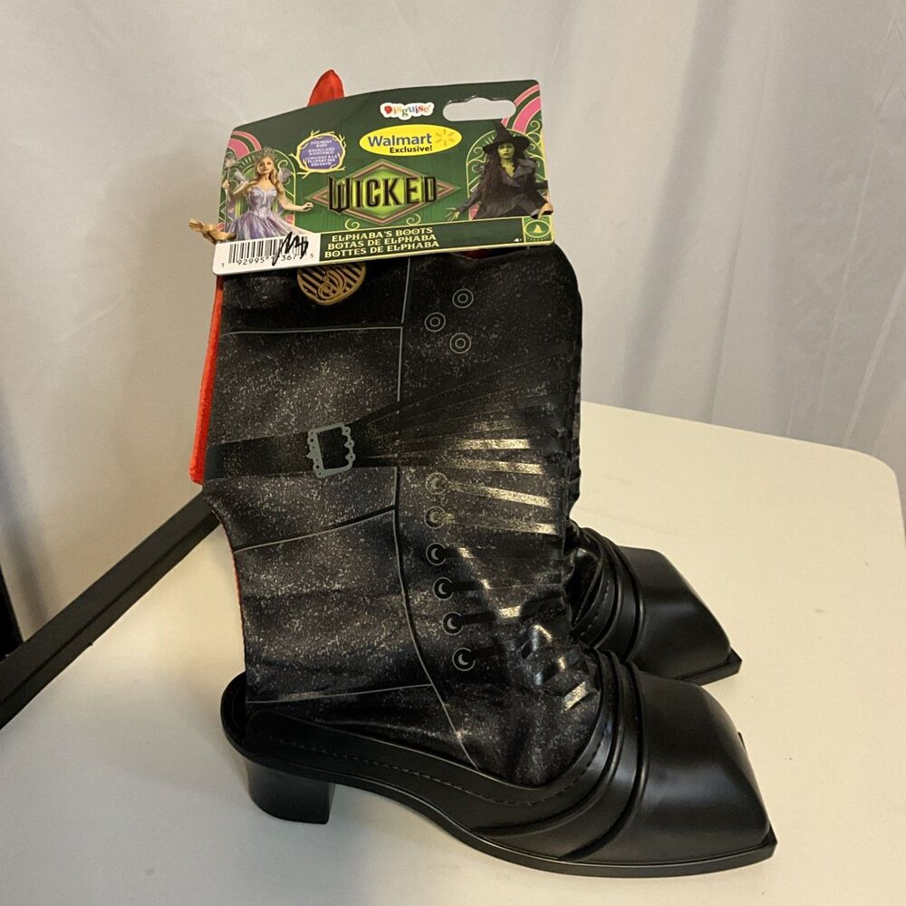Wicked Movie "Elphaba Boots" Halloween Accessory Wicked Boots Girls One Size 4+
